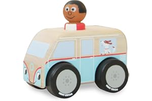 Indigo Jamm Mini Colin & Joe camper holiday van Chunky Wooden vehicle toys for Ages 18 Months +