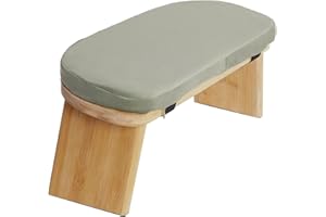 BAOCHADA Meditation Bench - Foldable Ergonomic Bamboo Meditation Bench with Comfortable Cushion, for Kneeling or Sitting, Ideal Mindfulness Zen Practice Meditation Stool