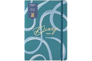 Busy B Everyday A5 Weekly Planner Diary 2026 - Compact Diary for Students, Teachers, Work & More with a Week-to-View Layout Jan - Dec, Useful Planners, Notes Pages & Elastic Closure Band - Pine Ribbon