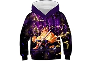 Yumenam Unisex Ragazza Felpa con Cappuccio Tanjirou Nezuko Stampato Casual Hip Hop Hoodie Pullover Abbigliamento Sportivo Tuta Costume Cosplay di Halloween