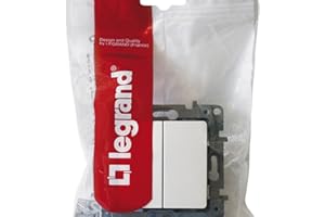 Legrand 664702 Commutateur double Niloé 10 AX 250 V ~, blanc