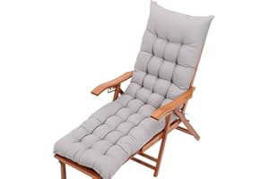 KYMMPL Durable Thick & Comfortable sun lounger cushion Garden Steamer Sunlounger Replacement Pad Outdoor & Indoor Sun Lounger Recliner Cushion Patio Furniture Cushion (Grey,90 * 40)