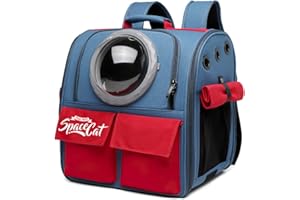 Galatée Mochila para Gatos, Mochila para Mascotas Mochila De Burbujas para Llevar Gatos, Mochila para Mascotas con Cápsula Espacial Ventilada, Mochila De Viaje para Perros Pequeños(Azul)