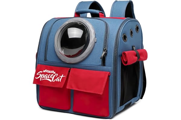 Galatée Sac à Dos pour Chat, Sac à Dos pour Animaux De Compagnie à Capsule Spatiale Ventilée, Transporteur De Sac à Dos De Voyage pour Petits Chiens(Bleu)