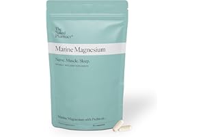 The Naked Pharmacy | Marine Magnesium | Promotes Better Sleep | for Nerve/Muscle Function | Natural Supplements with Prebiotic Baobab | High Strength | No Additives | Vegan | 30 Capsules