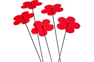 Sun Catcher Garden Decor 5X Grand Attrape Soleil Fleur, Bouquet de Soleil avec 5 Bouchons de Jardin décoratifs, 75cm de Haut, idée Cadeau pour Chaque Jardin, Colour:Fluorescent Red