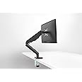 Navodesk Control Monitor Arm - Model C, Ergonomic Monitor Desk Mount with Gas Spring Tech, USB & Multimedia Hub, Adjustable Monitor Stand with Clamp and Grommet Base (Single, Pure Black)