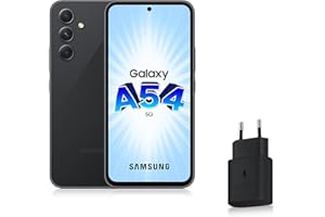Samsung Galaxy A54 Smartphone Android 5G, 256 Go, Chargeur secteur rapide 25W inclus [Exclusivité Amazon], Smartphone déverrouillé, Noir, Version FR