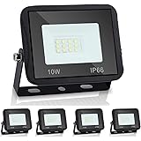 Hengda LED Strahler 5x 10W Außen LED Scheiwerfer 900LM Strahler Außen 6500K Kaltweiß Fluter IP66 Wasserdicht Flutlicht Außens