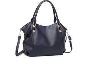 Miss Lulu Borsa Nero Donna Grande con Tracolla Regolabile, Tote Bag Impermeabile Pelle PU, per Lavoro, Scuola, Università e Viaggio