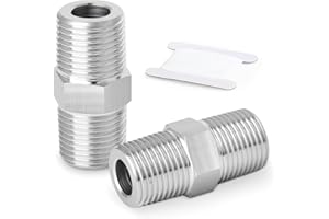 ERGAOBOY 2 pezzi raccordo tubo maschio esagonale in acciaio inossidabile 304, tubo maschio BSP da 1/2" x adattatore tubo maschio BSP da 1/2" connettore diritto