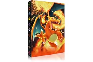 RHZXD Sammelalbum for Pokemon, hält 240 Karten-30 Seiten, Kartenhalter Album, Sammelkartenalben, Kinder Karten Halter, Buch Ordner Speicher Organizer für Jungen Mädchen(orange)