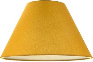 Classic Traditional 10" Ochre Mustard Cotton Coolie Lampshade Suitable for Table Lamp or Pendant | 25cm x 17cm x 10cm by Happy Homewares