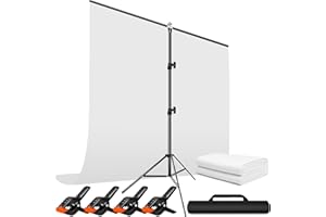 HEYSLIY Heysily Weißer Fotohintergrund mit Ständer 2x2m & 1.5x2m – Fotohintergrund Weiß Stoff Set, Backdrop Stand für Fotostudio, Portrait, Produktshooting & professionelle Backdrop Photography