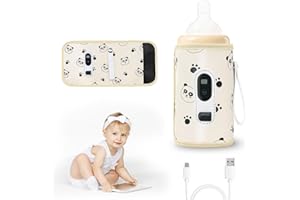 DADAZHENXUAN Flaschenwärmer Baby Unterwegs Tragbarer USB Fläschchenwärmer,Milchwärmer mit LCD Display,Display 21 Einstellbare Temperatur,Babyflaschenwärmer für Auto,für Alle Flaschen
