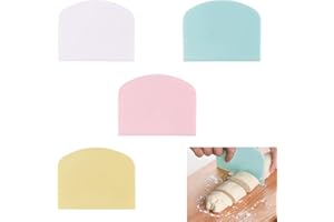 Kisstta Silikonowy skrobak do ciasta, 4 sztuki, wielofunkcyjny, może być używany do krojenia ciasta, skrobania masła i rozprowadzania dżemu (biały, jasnoniebieski, czerwony, żółty)