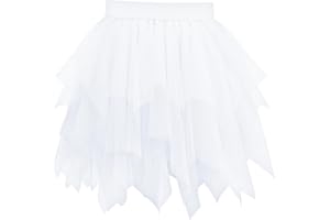 Vlazom Women's Tulle Tutu Skirts, 4 Layered Petticoat Underskirt Vintage A-line Rockabilly Tutu Skirt for Dress-up Parties Dancing, Halloween Party S-3XL