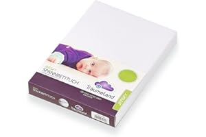 TRÄUMELAND Traeumeland prześcieradło z bawełny Jersey z gumką, 40 x 90 cm, białe