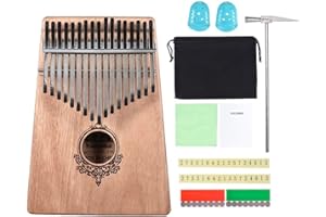TREELF 17 Tasten Kalimba Daumen Klavier Holzkörper Musikinstrument Geschenke für Kalimba Liebhaber und Anfänger (Holzfarbe)