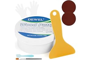 DEWEL Holzkitt Reparaturset - Holzkitt Weiss 200 g Reparaturspachtel Wasserbasis - Löchern und Rissen