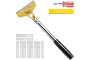 MAIXINNEW Wall Scraper Tool Cleaning Set Long Handle, Wall Paper Removal Tool Non Slip, Wallpaper Stripper Tools for Cleaning, Scraping Putty