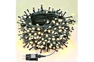 BELOEE Catena Luci Natalizie da Interni & Esterno 300 LED 33M, Offerta di Natale Formato Convenienza, Addobbi Natalizi Albero 8 Modalità, IP44 Decorazioni Natale Feste Eventi, Bianco Caldo