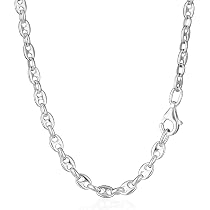 Collier Maille Grain De Café Homme JENCVNL - Acier Inoxydable Argent - Longueur 46 à 66cm