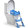 ZENO Potty Training Toilet Seat | Toddler Toilet Seat | Potty Training Seat | Toilet Steps for Toddlers | Kids Toilet Seat | Toilet Training Seats | Non Slip & Comfortable | Foldable Design | Blue