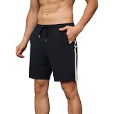 FGFD&amp;OU Men's Shorts Cotton Bermuda Breathable Elastic Sports Shorts for Running Sports Leisure Yoga with Pockets