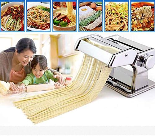 Removable Pasta Maker Stainless Steel Dough Fresh Noodle Roller Cutter with 2 Blades [UK Stock]