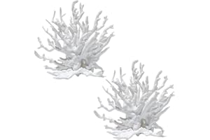 MUYAPAY 2 Pièces Simulation Corail Decoration Aquarium Poissons, Cachette Artificielle Plante Aquarium pour Animaux de Compagnie Jouer et se Reposer pour des Terrariums Marins d'eau Douce