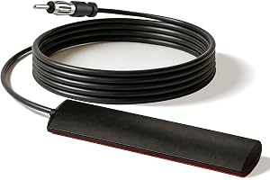 Bingfu Bilantenn FM Radio DIN Plug Mount Dolt självhäftande | Radioantenn fordon med HD-ljudmottagare, vindruta installation kompatibel med lastbil SUV och stereobil