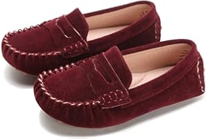 DADIJIER Sunny&Baby Garçons Mocassins Chaussures Enfants Mocassins Slip on Style Doux Semelle Antidérapante Facile on & Off Résistant à l'abrasion (Color : Rouge, Taille : 23 EU)