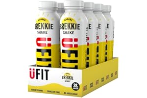Ufit Brekkie Shake (Banana Flavour - 8 x 400ml) - SHAKE UP YOUR MORNING - 28g of Protein - Source of Fibre - Added Vitamins - No Added Sugar (8 x 400ml, Banana)