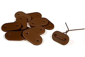 Simon & Co -Lot de 26- Fixation pour canisse et Brise-Vue - Couleur Marron - avec Fil résistant - en Bonus Une Petite étiquette en Bamboo pour étiqueter Vos Plantes !