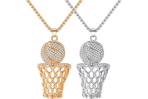 ZGCXRTO 2 PCS Basketball Chaussures Collier,De Mode En Acier Inoxydable Madame Basketball Pendentif,Pendentif Basketball Sportif pour Filles Hip Hop Bijoux Cadeaux Colliers