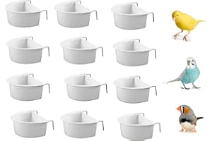 *NEW* 12 PACK WUNDAPETS 7.5 CM D-SHAPE CUP COOP PLASTIC BIRD BUDGIE PARROT CAGE HANG FEEDER
