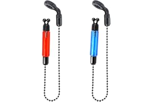 EujRcf 2 Pcs Fishing Bobbins, Bite Indicators for Carp Fishing, Bobbins Carp Fishing, Chain Fishing Bobbers Practical, Bite Alarms, Fishing Carp Accessories (Red Blue)