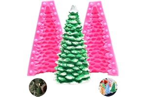 MEZHEN Molde de Vela Arbol Navidad Moldes de Silicona 3D Velas Arbol Navidad Molde de Jabón Fondant Aromaterapia Decoración Navideña