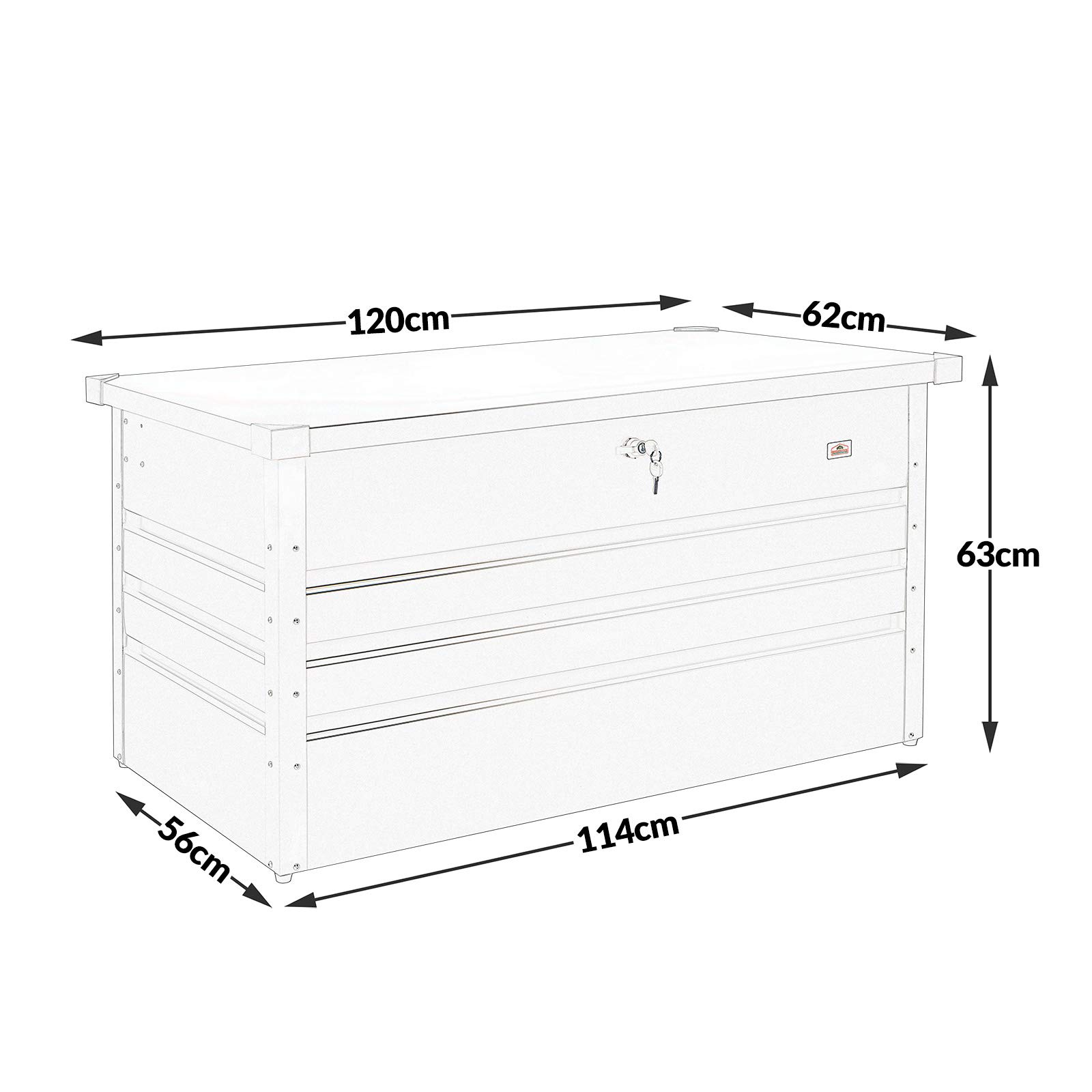 Gardebruk Metall Auflagenbox 360l Abschliessbar Gasdruckfeder Kissenbox Gartentruhe Geratebox Garten Aufbewahrungsbox Garten Im Shop At