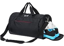 Sports Gym Bag with Shoes Compartment, Waterproof Travel Duffel Bag for Men and Women