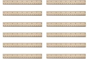 iplusmile Lot de 64 règles en bois dur pour exercices de couturière - Règle de mesure en bois - Règle droite