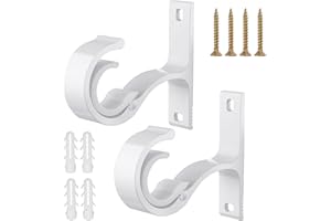 Grevosea 2 Stuck Vorhanghalter Halterung,Edelstahl stangenhalterung,gardinenstange Halterung Wand Kleiderstangen Halterung Schrank Schrankrohr Edelstahl für Schrank,Kleiderschrank,Duschvorhang-Silber