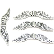 Ideen mit Herz Filigraan engelenvleugels, goud, spacer, tussenparels, Tibetaanse vleugels, engelhanger, parelengel, beschermengel, engelenvleugelhanger, knutselen, doe-het-zelf sieraden, 2,3 cm - 20