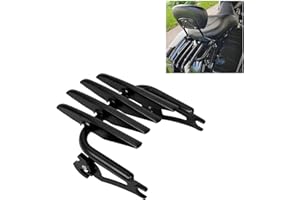 ECOTRIC Black Detachable Stealth Luggage Rack Compatible with Harley Touring Road King FLHR FLTR 2009-2018