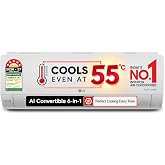 LG 5800W Max Cooling Capacity, 5 Star, 100% Copper Tubes, 1.42 Ton Inverter Split AC (AI Convertible 6-in-1, Energy Saving &