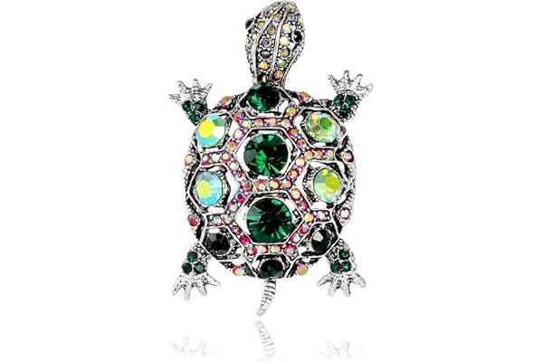 Broche vintage en forme de tortue pour femmes et filles avec strass et oxyde de zirconium pour corsage, mariage, banquet, vêtements, chapeau, sac, accessoires, bijoux, cadeaux pour fille