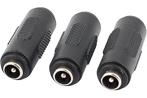 UXCELL sourcing map 3Pcs DC Power Female to Female Jack Adapter 2.1x5.5mm Connector For CCTV Camera