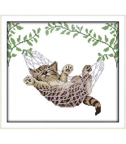 Heritage Kreuzstich Set 'Katzen & Kekse' – Komplettset Mit Garn & Nadel