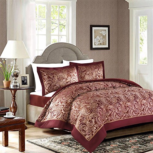 Oxford Homeware Paisley Pattern 3 Piece Luxury Jacquard Quilted